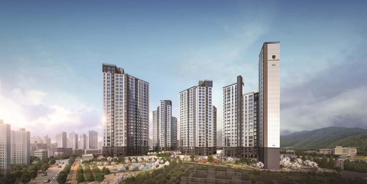 오산라온프라이빗스위트 단지 조감도